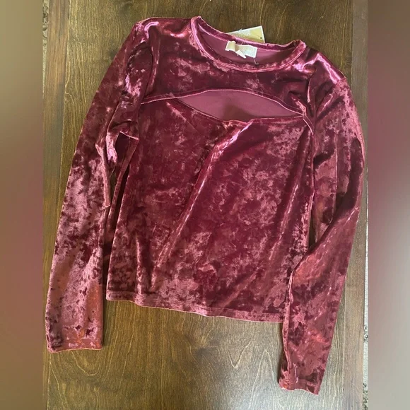 Michael Kohrs Velvet Cutout Detail Top - Picture 2 of 5